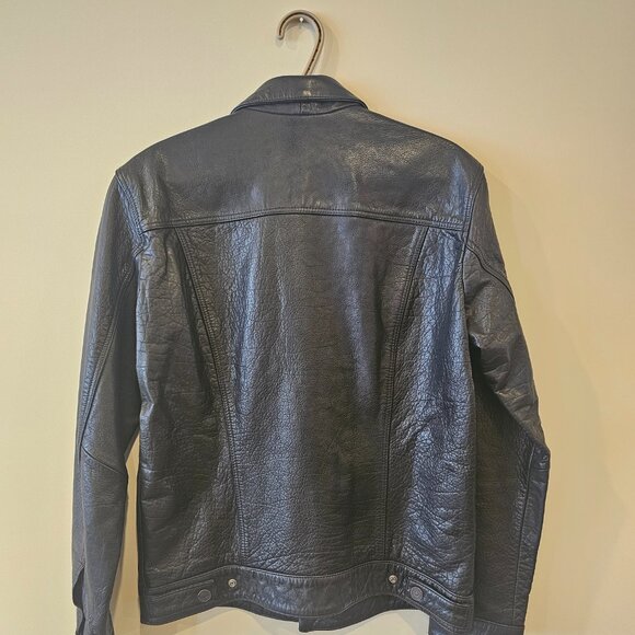 LEVI STRAUSS REAL Cowhide LEATHER Truckers Jacket - Picture 7 of 8